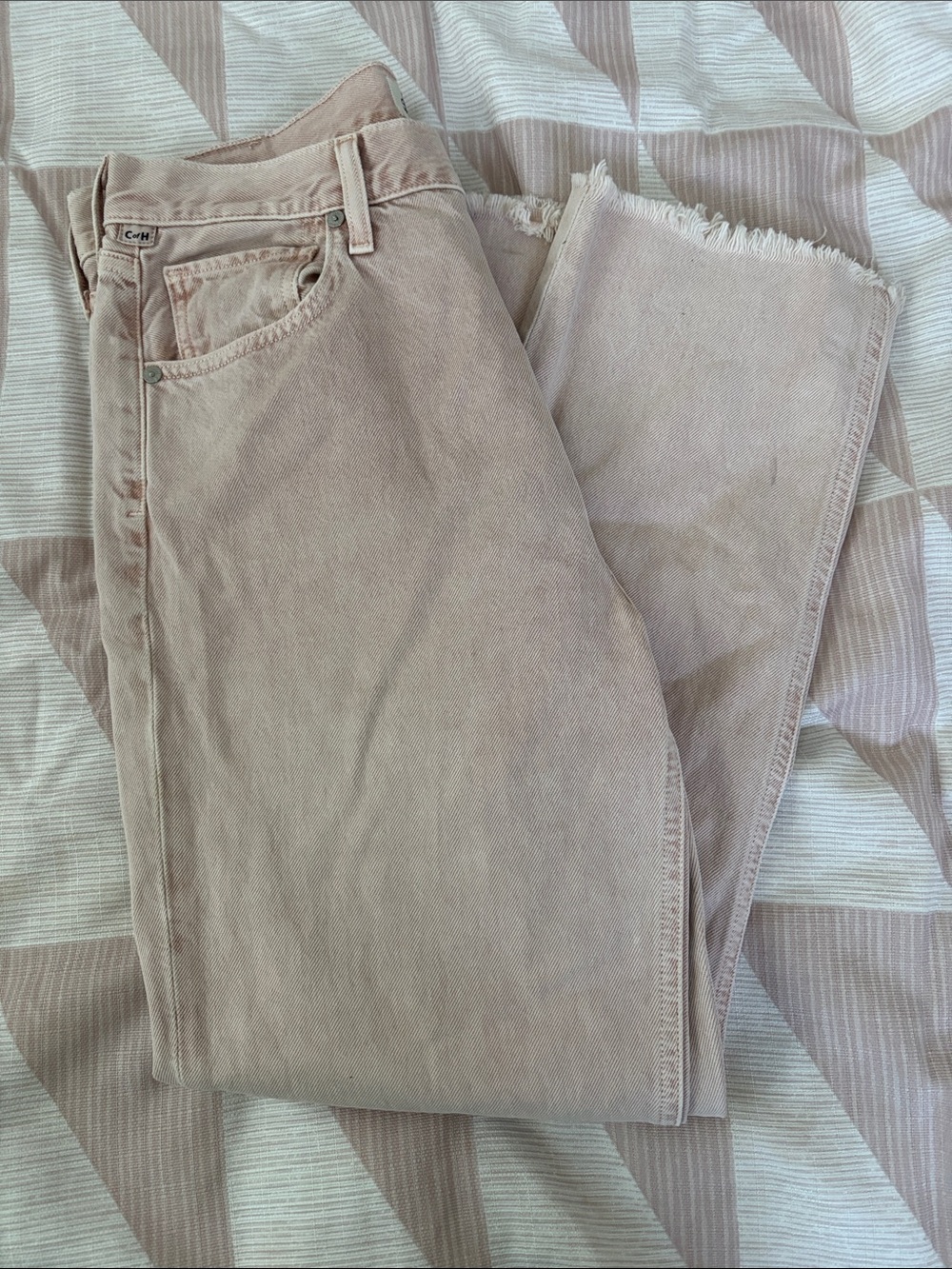 Citizens Of Humanity Pale Beige Straight-Leg Jeans